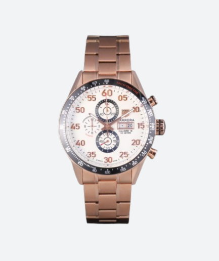 Tag Heuer Carrera Rose Gold Bracelet White Dial 801442 (ta1860)