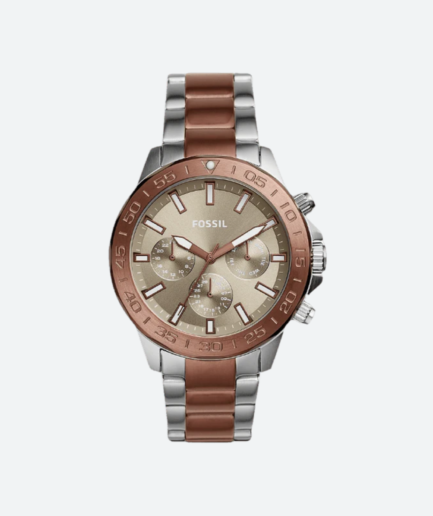 Fossil BQ2502 Men’s Chronograph Stainless Steel Silver Brown Dial 45mm Watch