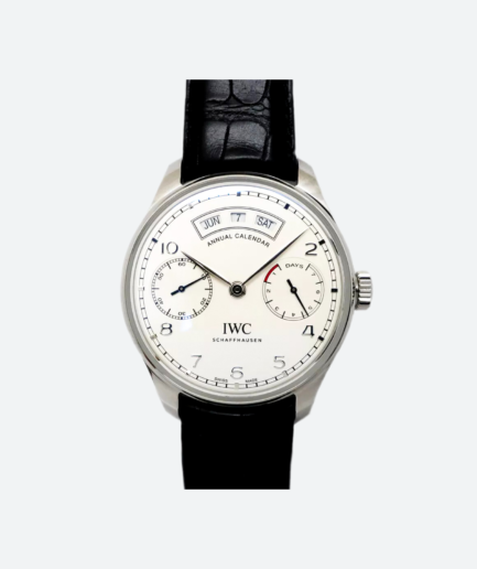 IWC Portugieser Annual Calendar IW503501 White Dial Stainless Steel Leather Strap 44mm